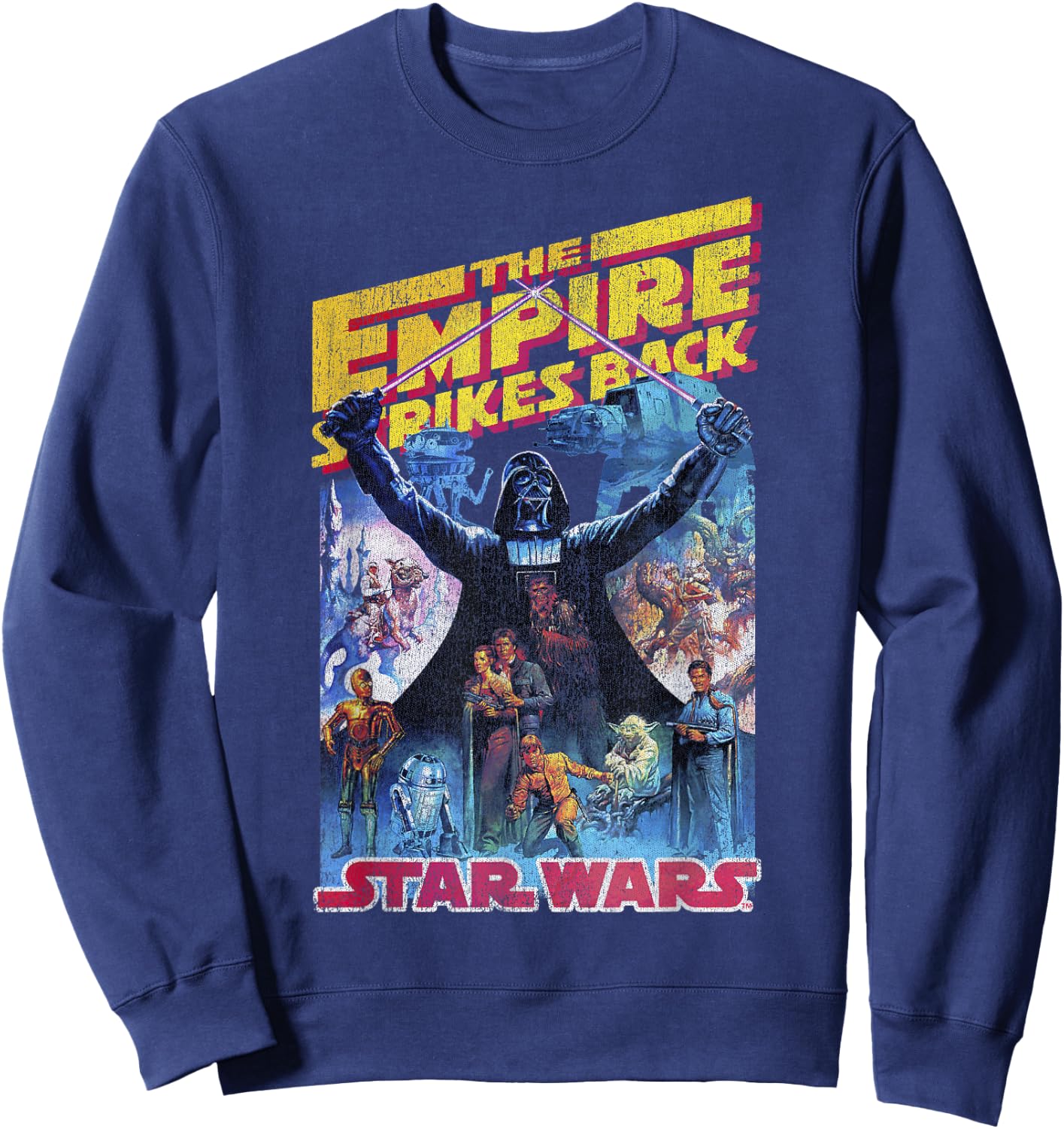 Star Wars Empire Strikes Back Retro Poster Sweatshirt - Sweatshirt | Navy
