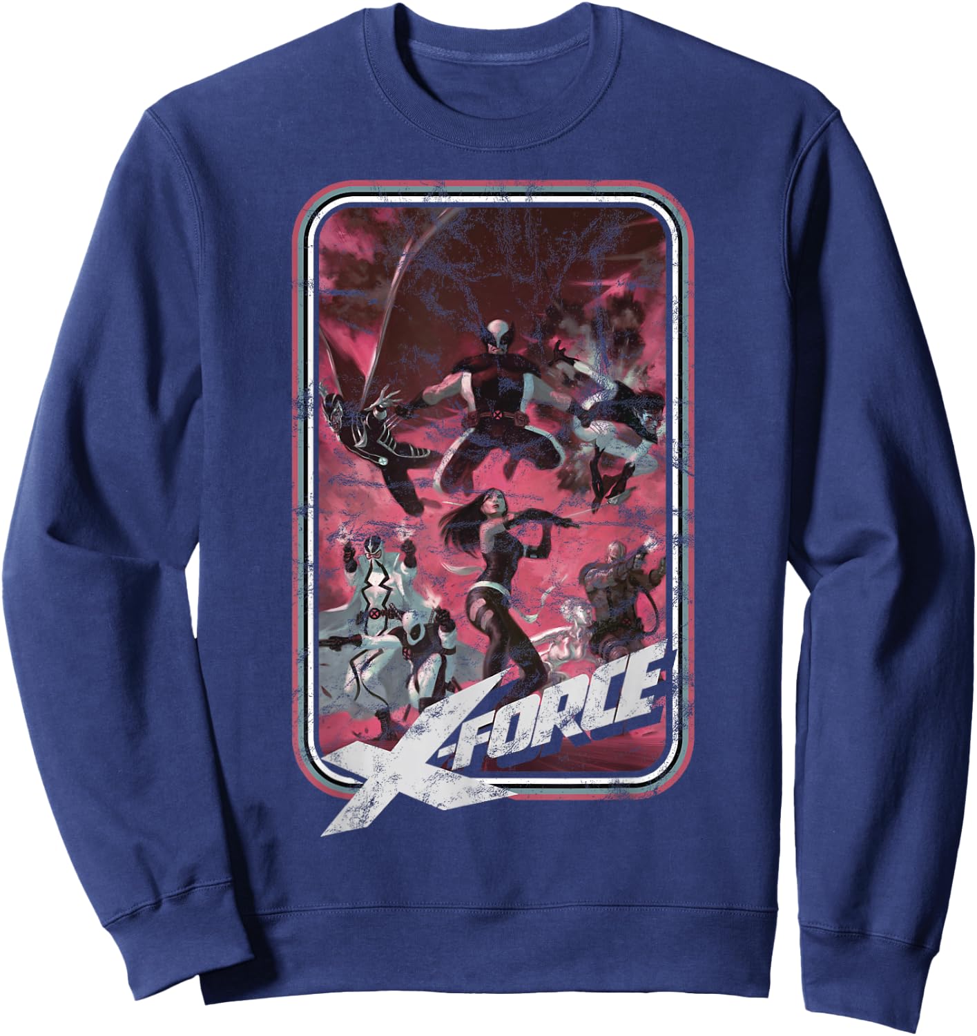 Marvel X-Force Group Shot Action Pose Poster Sweatshirt - Sweatshirt | Navy