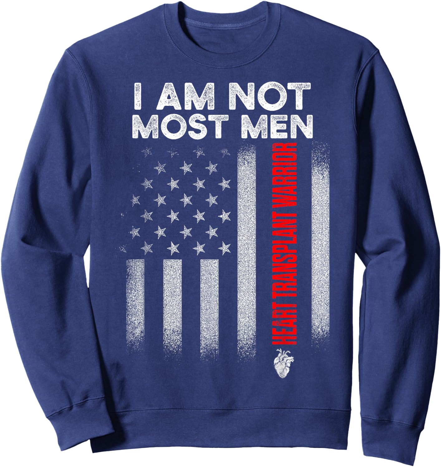 Heart Transplant Recipient America Surgery Survivor Sweatshirt - Sweatshirt | Navy