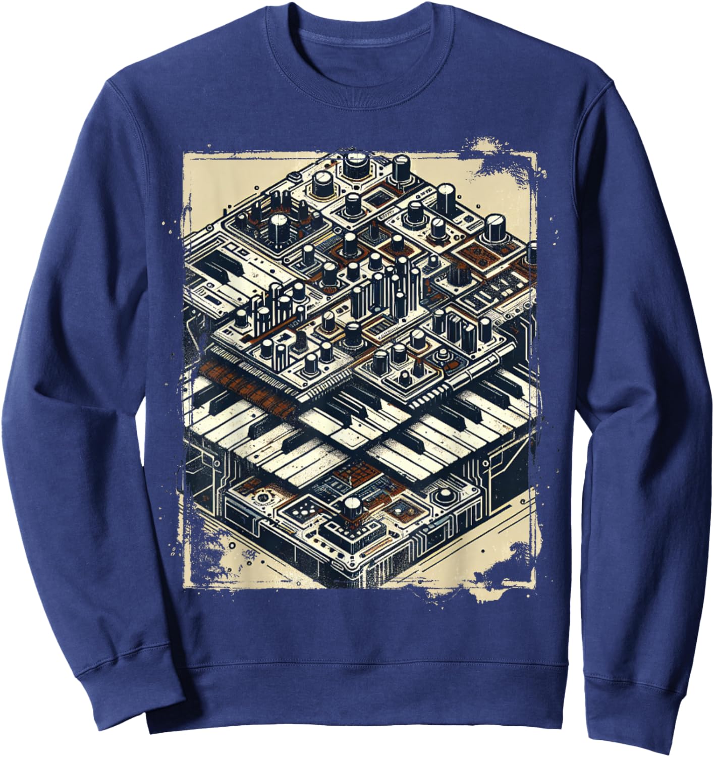 Cool Synthesizer 80s Vintage Sweatshirt - Sweatshirt | Navy