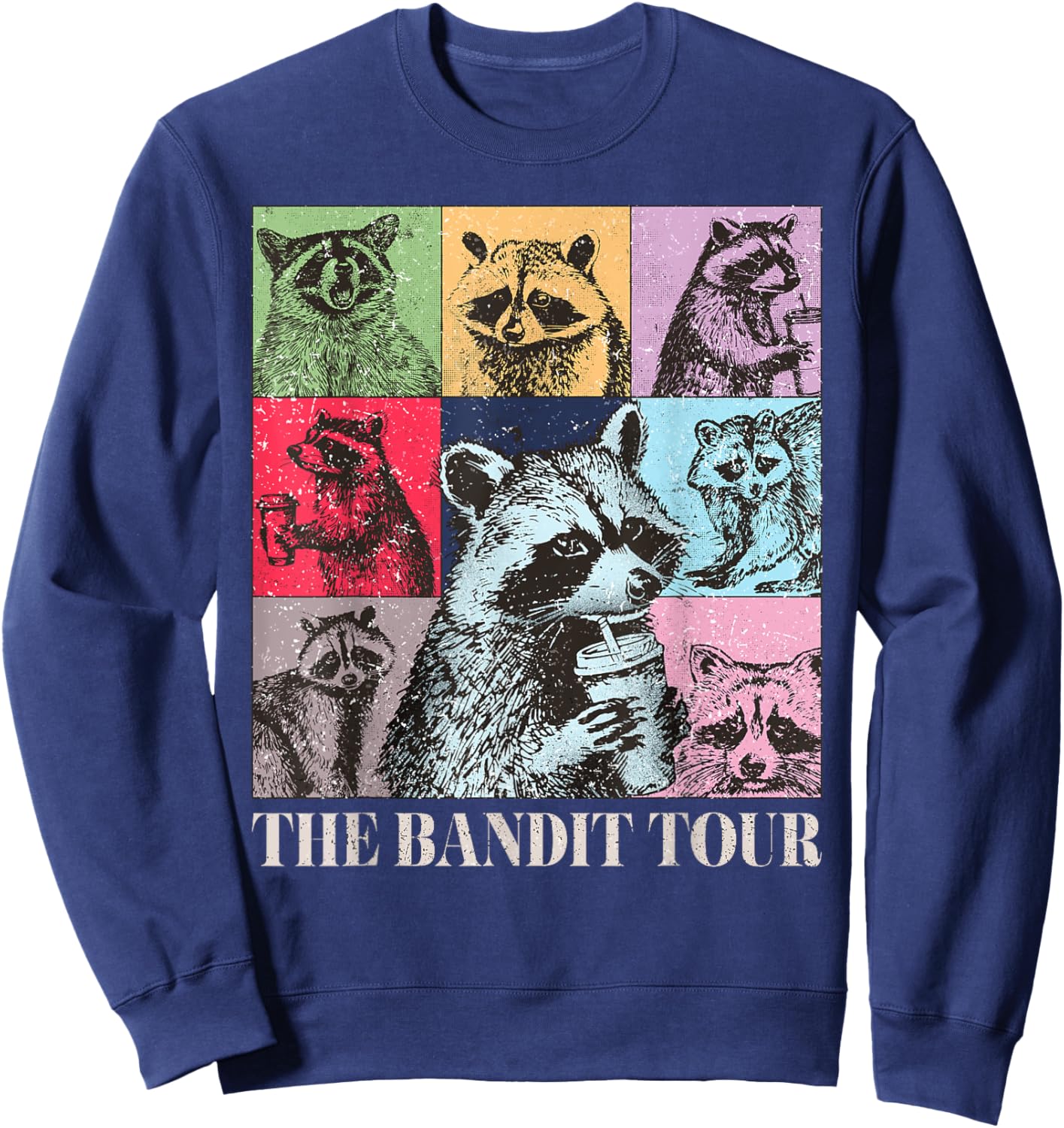 Raccoon The Bandit Tour Funny Raccoon Summer 2024 Sweatshirt - Sweatshirt | Navy