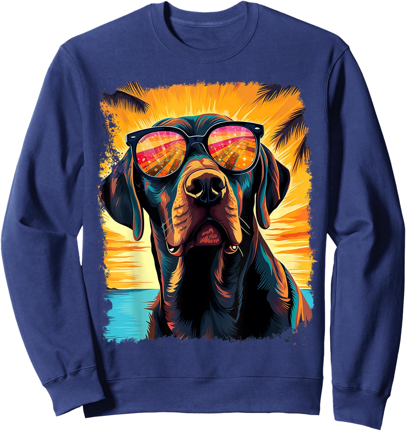 Hawaiian Labrador Retriever Sweatshirt - Sweatshirt | Navy