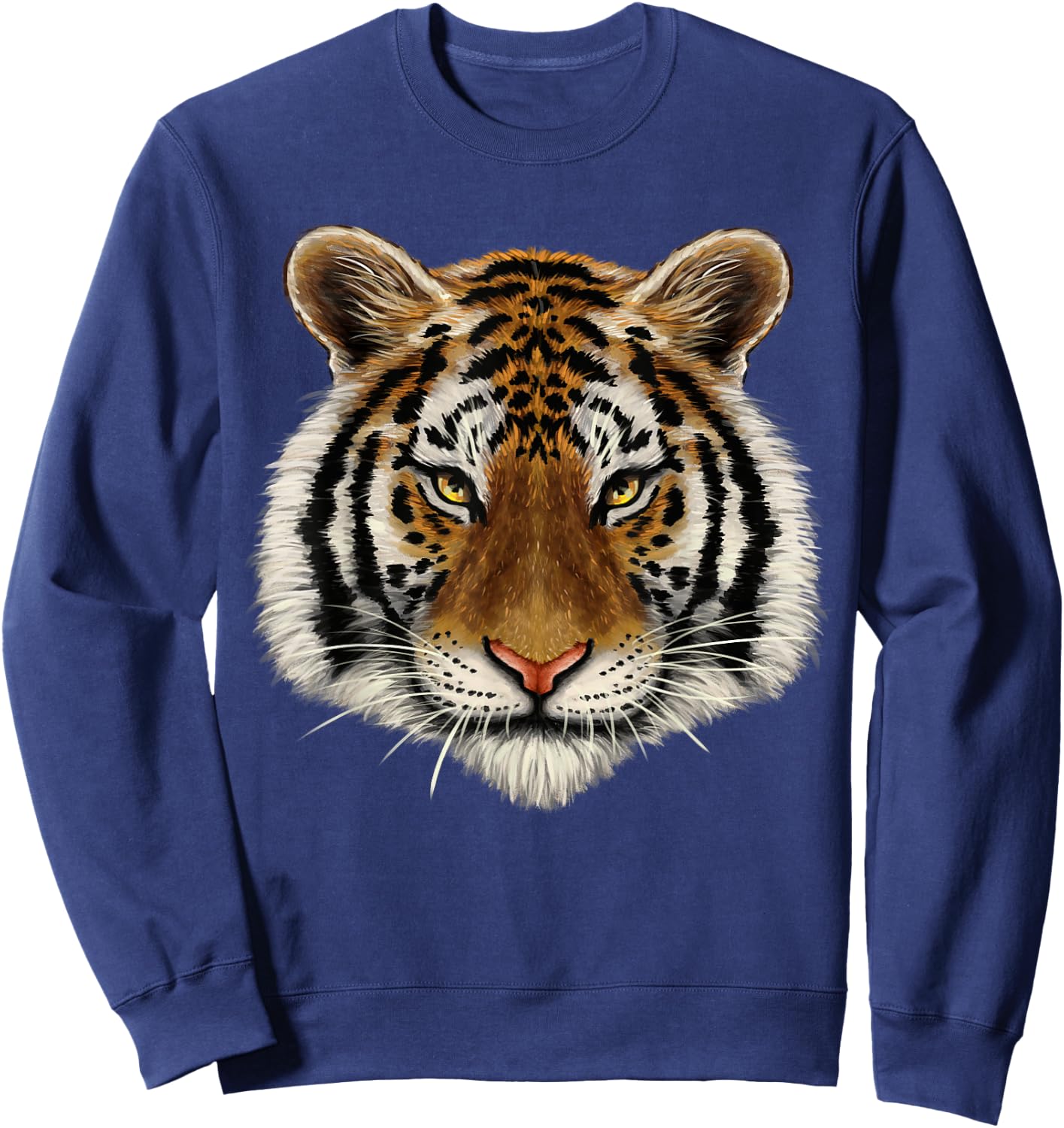 Wild Tiger Head Face Serious Cat Lover Gift Men Women Kids Sweatshirt - Sweatshirt | Navy