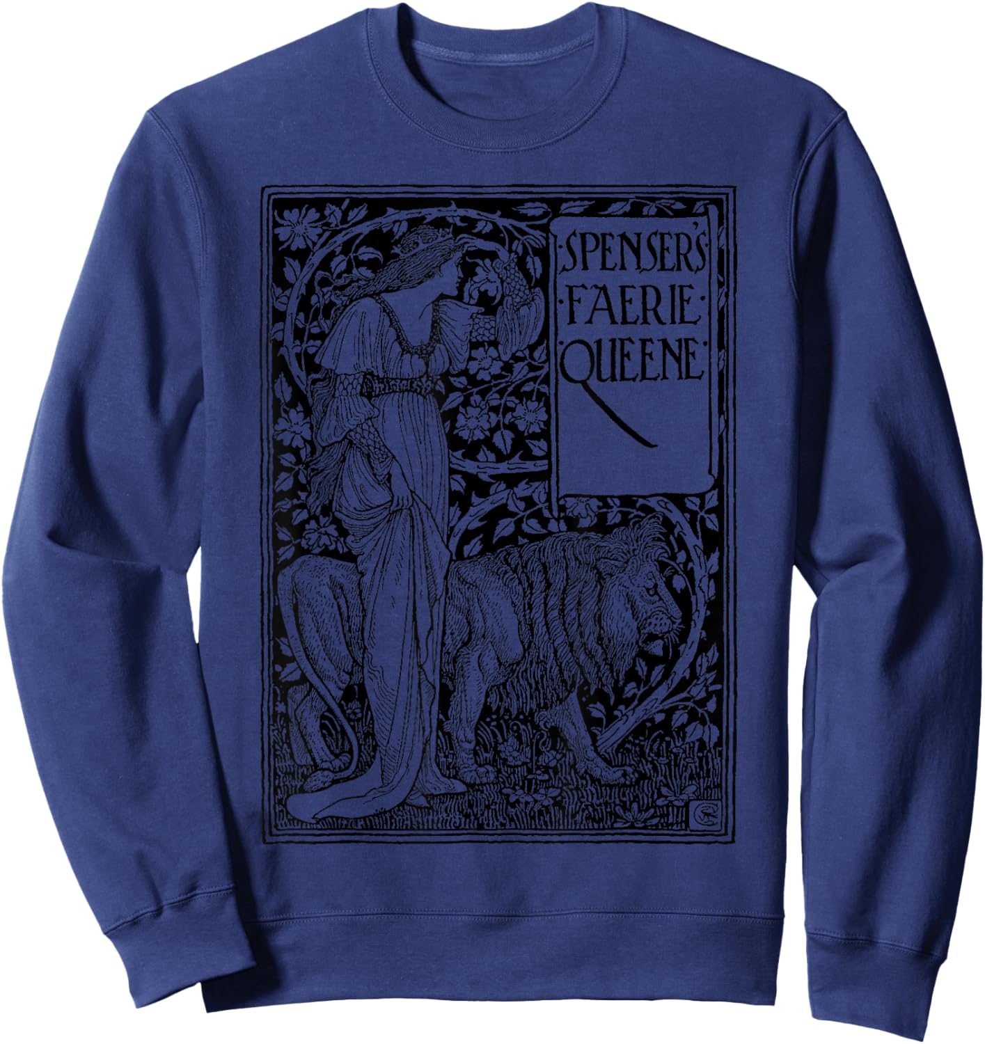 The Faerie Queene, Design by Walter Crane, 1915, Art Nouveau Sweatshirt - Sweatshirt | Navy
