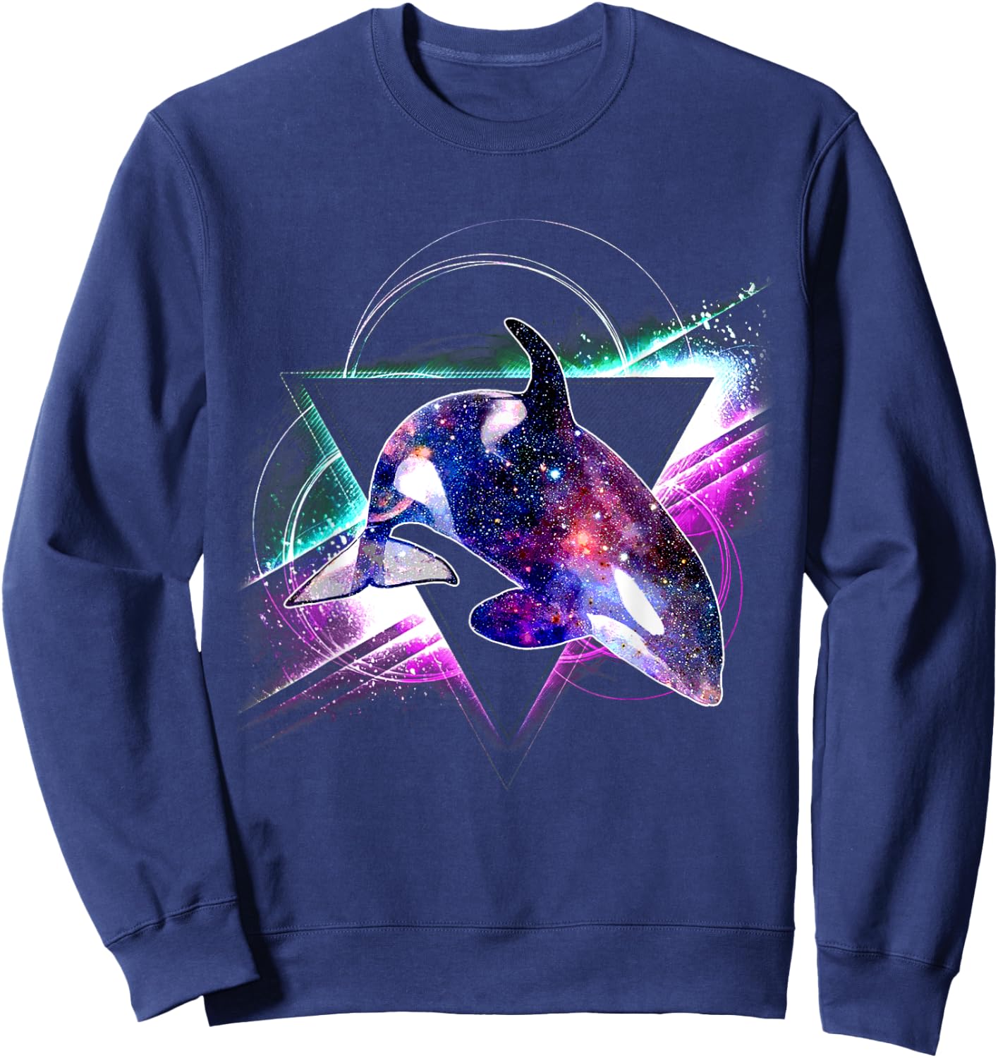 Aesthetic Galaxy Killer Whale Sweatshirt - Sweatshirt | Navy