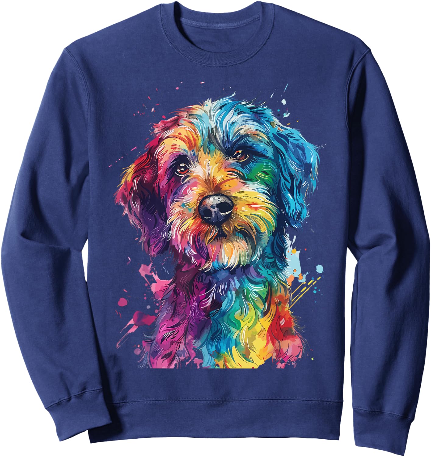 Labradoodle Lovers Pop Art Colorful Labradoodle Dog Sweatshirt - Sweatshirt | Navy