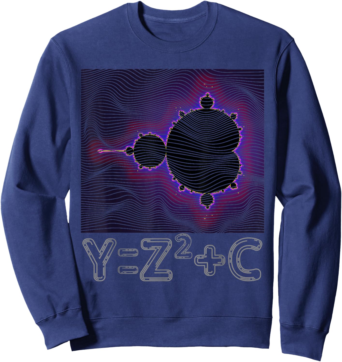 Mandelbrot Fractal Complex Numbers Equation Retro Math Sweatshirt - Sweatshirt | Navy