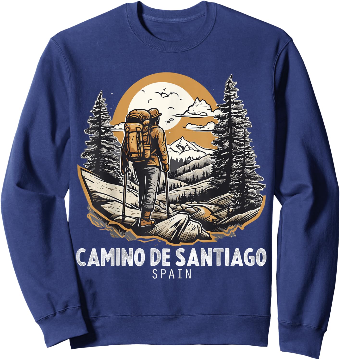 Camino De Santiago Spain Hiking Trail Souvenir Nature Fan Sweatshirt - Sweatshirt | Navy