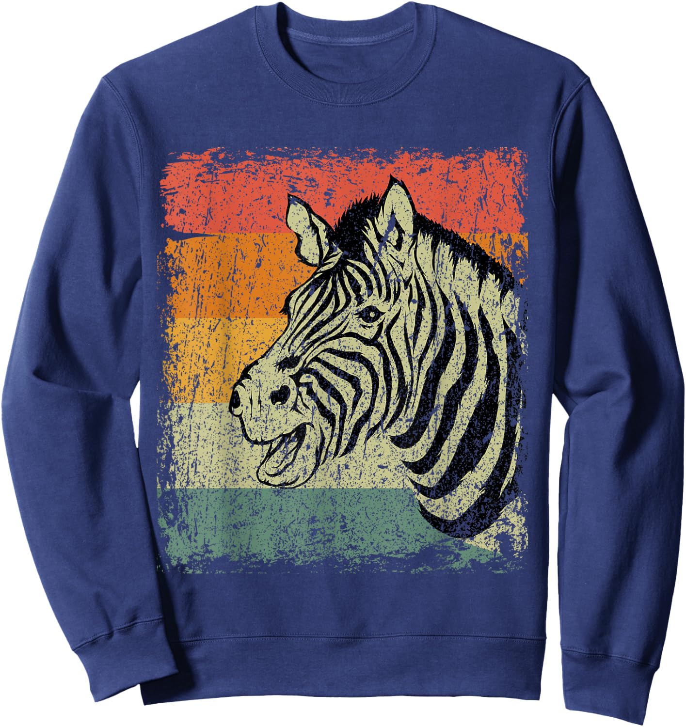 Retro Zebra Gift Vintage Zebra Sweatshirt - Sweatshirt | Navy