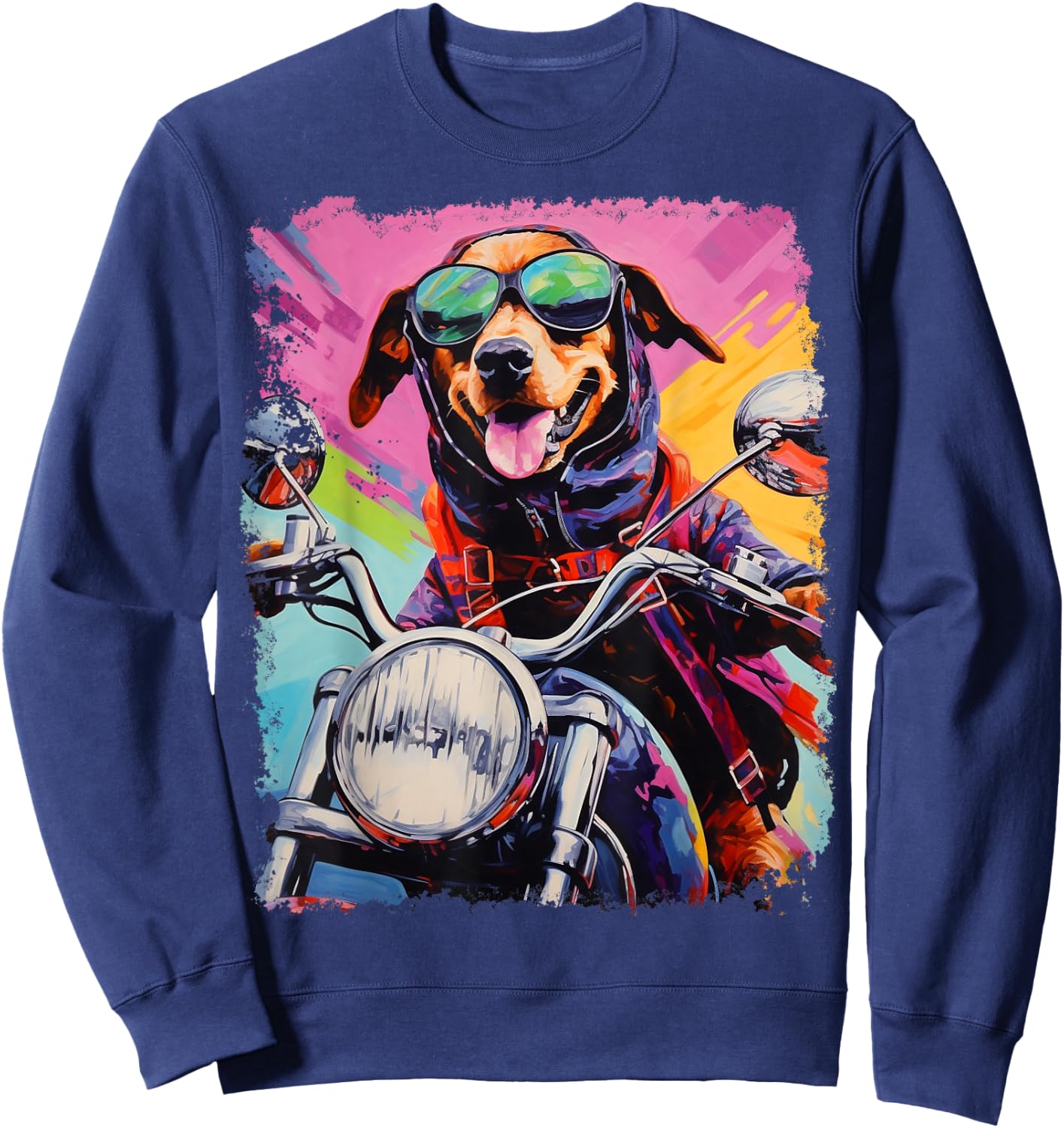 Motorbike Gear Dog on Motorcycle Sweatshirt - Sweatshirt | Navy