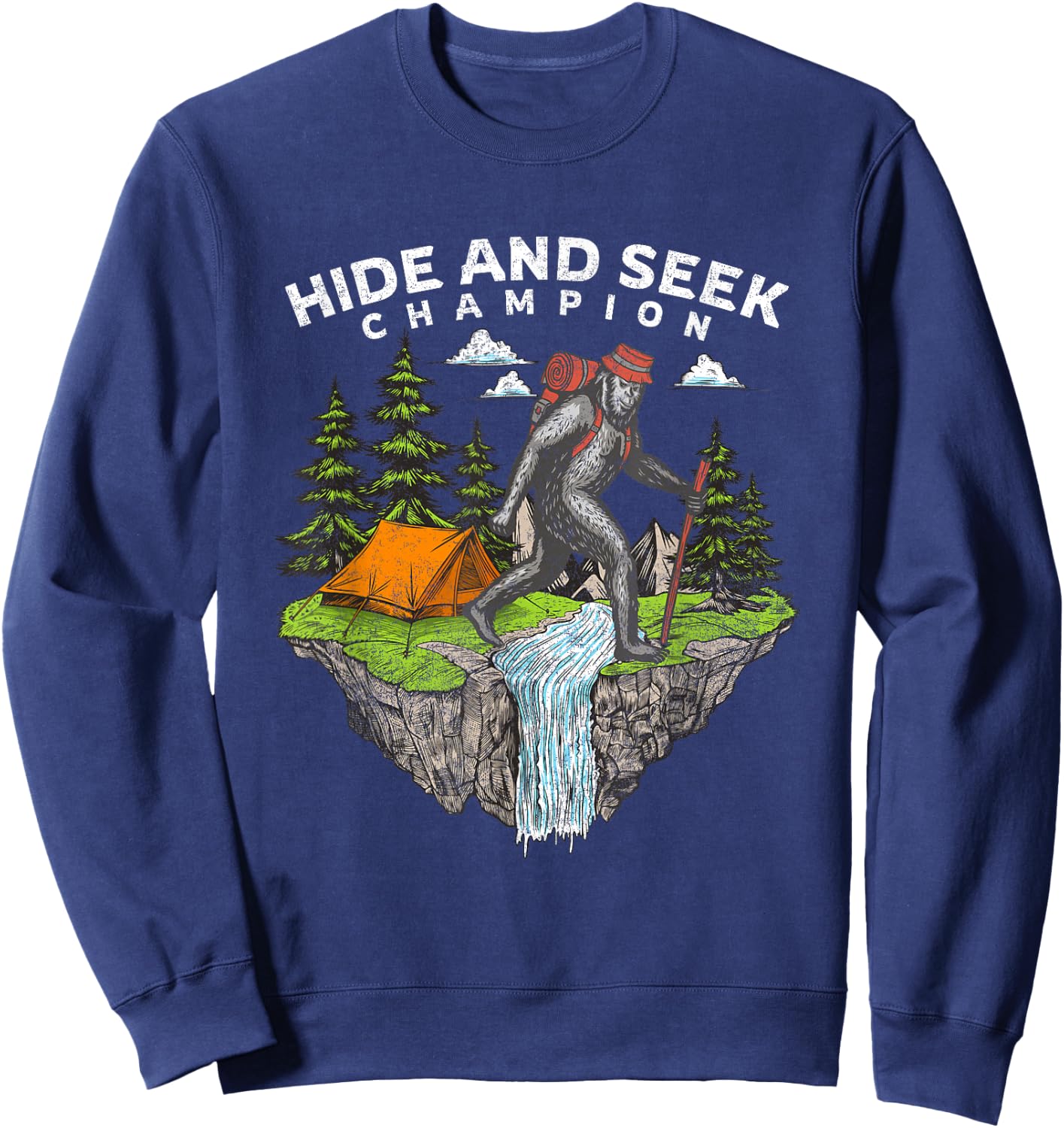 Funny Bigfoot Hide and Seek Champion Sweatshirt - Sweatshirt | Navy
