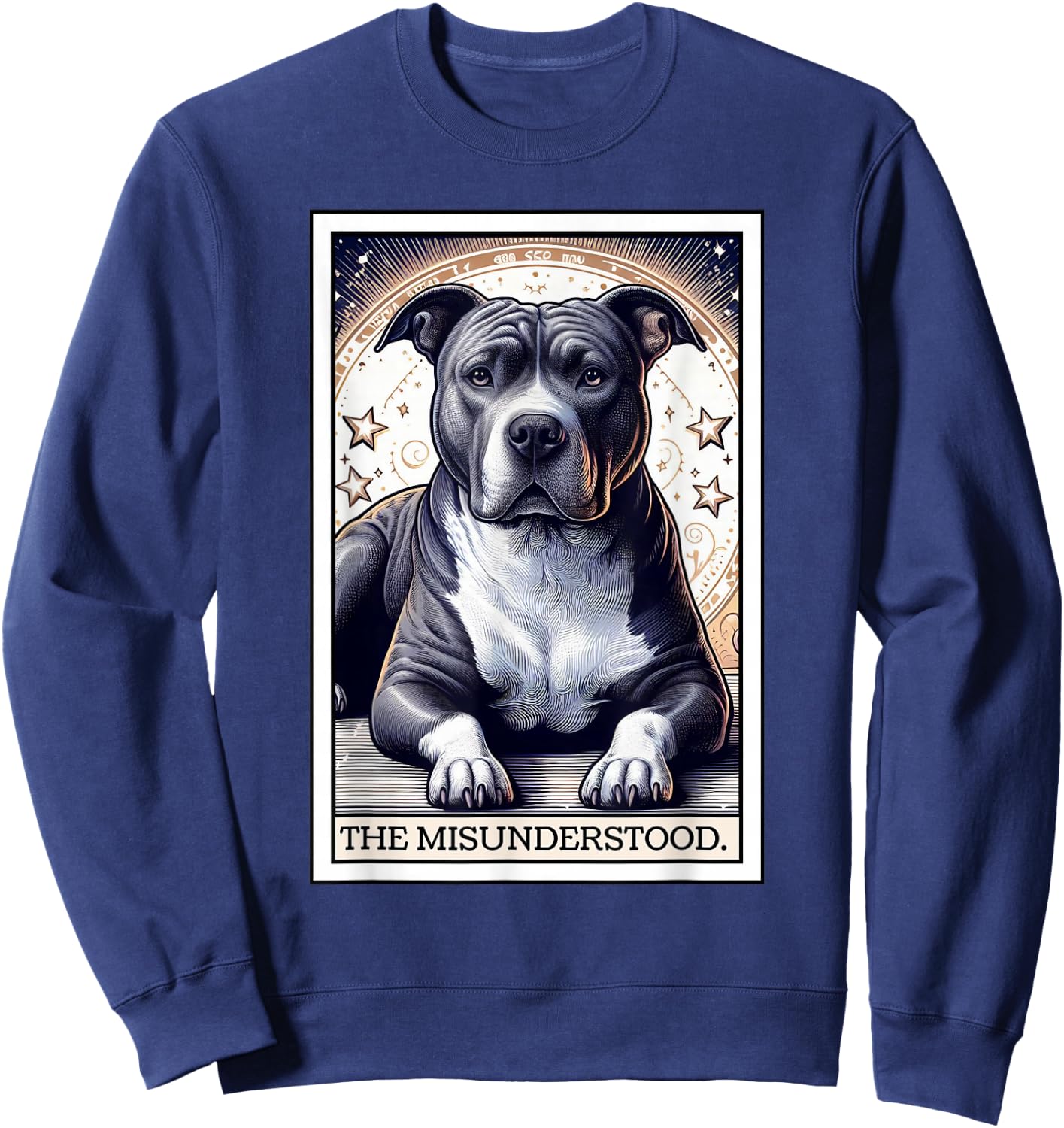 Pitbull Tarot Card Women Men Pitbull Lover Pittie Dog Mom Sweatshirt - Sweatshirt | Navy