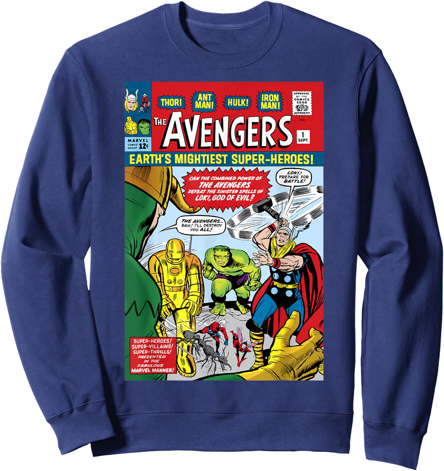 Marvel Avengers First Issue Comic Cover Small Sweatshirt - Sweatshirt | Navy