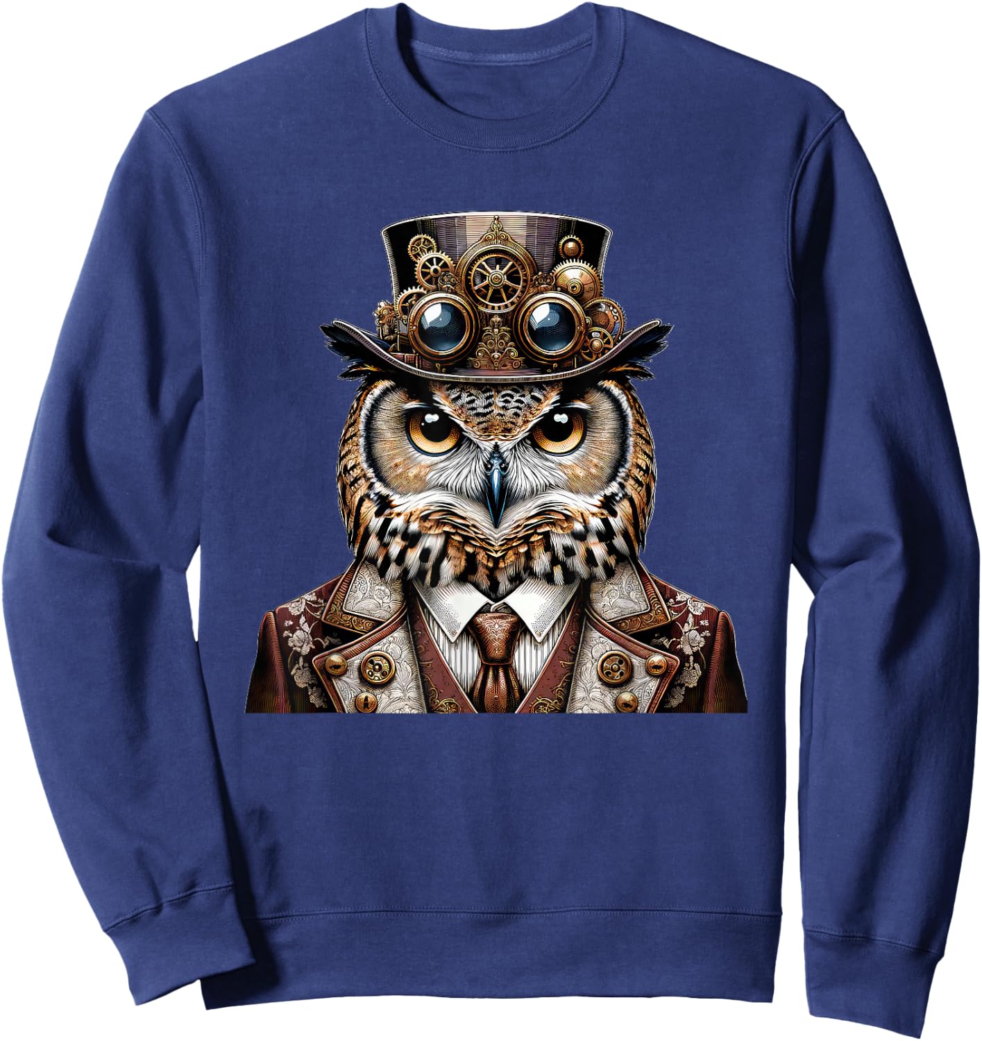 Steampunk Owl Women Men Kids Steampunk Owl Sweatshirt - Sweatshirt | Navy
