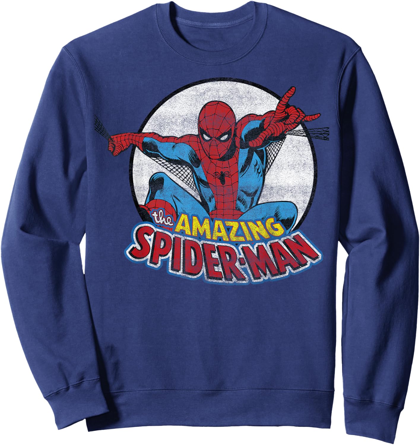 Marvel Amazing Spider-Man Vintage Circle Portrait Logo Sweatshirt - Sweatshirt | Navy