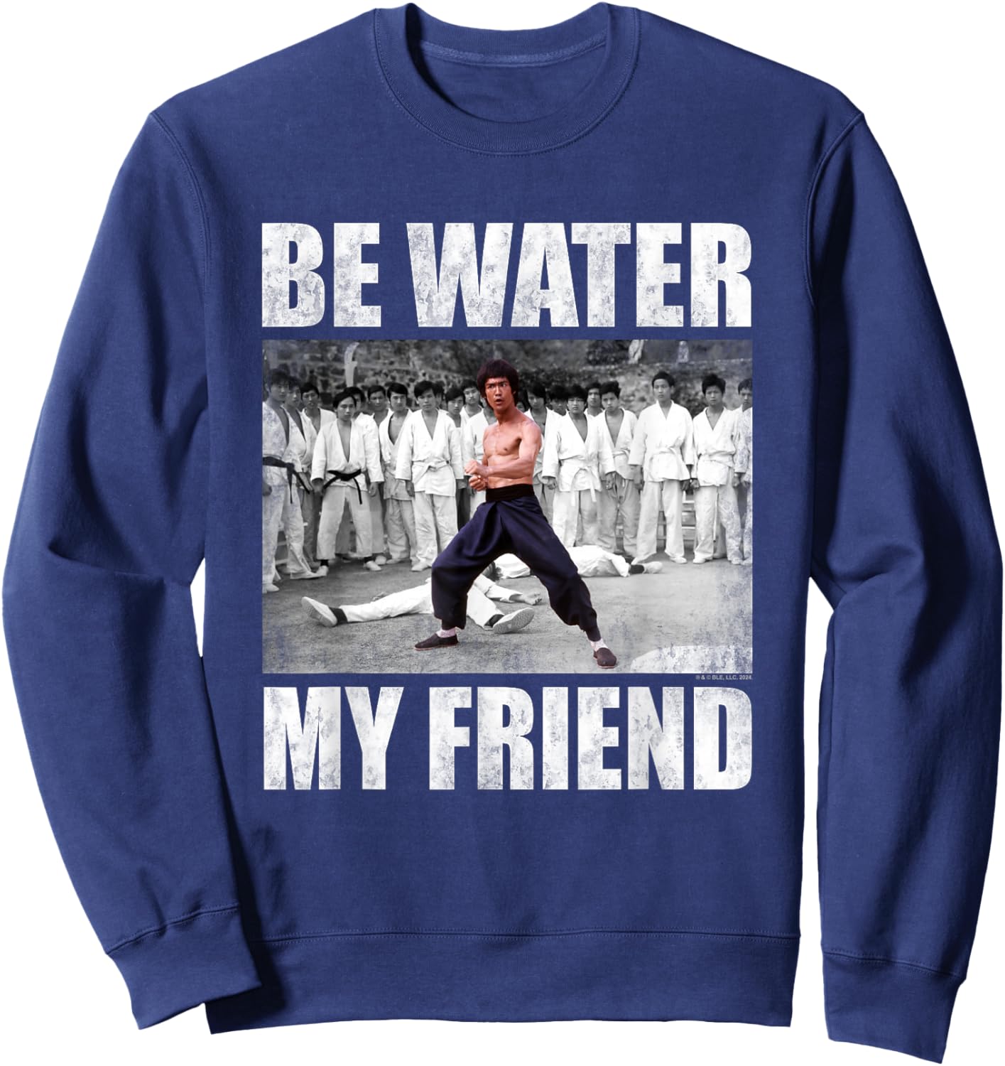 Bruce Lee Be Water My Friend Enter The Dragon Scene Sweatshirt - Sweatshirt | Navy