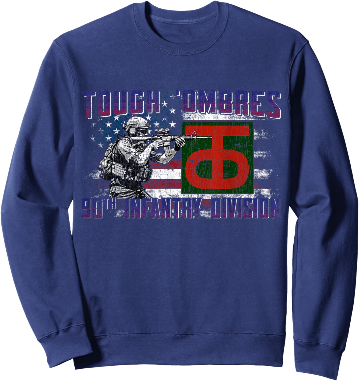 90th Infantry Division 90th ID Tough 'Ombres Division Gifts Sweatshirt - Sweatshirt | Navy