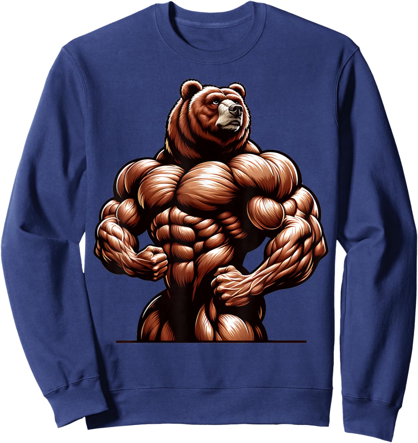 Bears Strength Dumbbell Bodybuilder Training Bodybuilding Sweatshirt - Sweatshirt | Navy