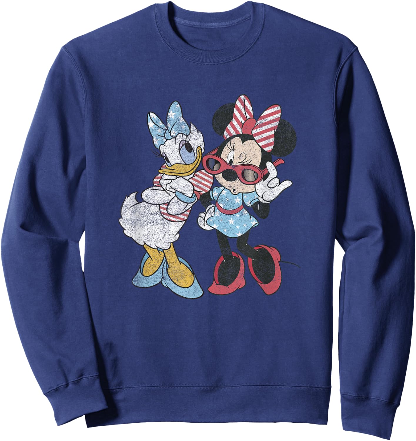 Disney Mickey & Friends Vintage 4th of July Minnie & Daisy Sweatshirt - Sweatshirt | Navy