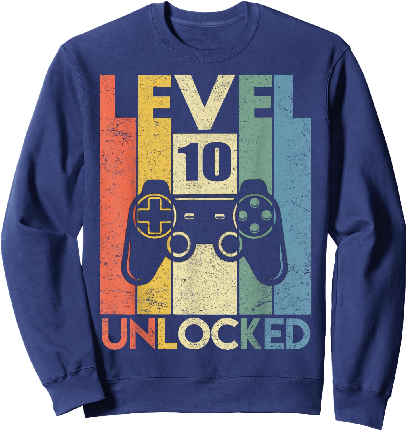Level 10 Unlocked Funny Video Gamer 10th Birthday Gift Sweatshirt - Sweatshirt | Navy