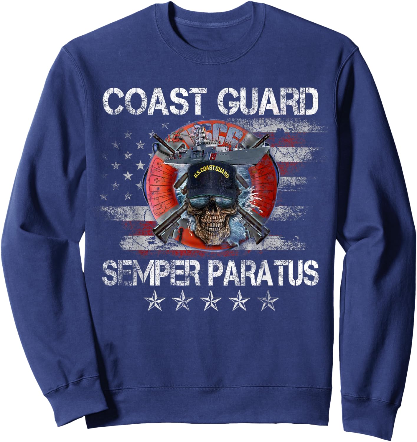 US Coast Guard Semper Paratus T Shirt Vintage USCG Veteran Sweatshirt - Sweatshirt | Navy