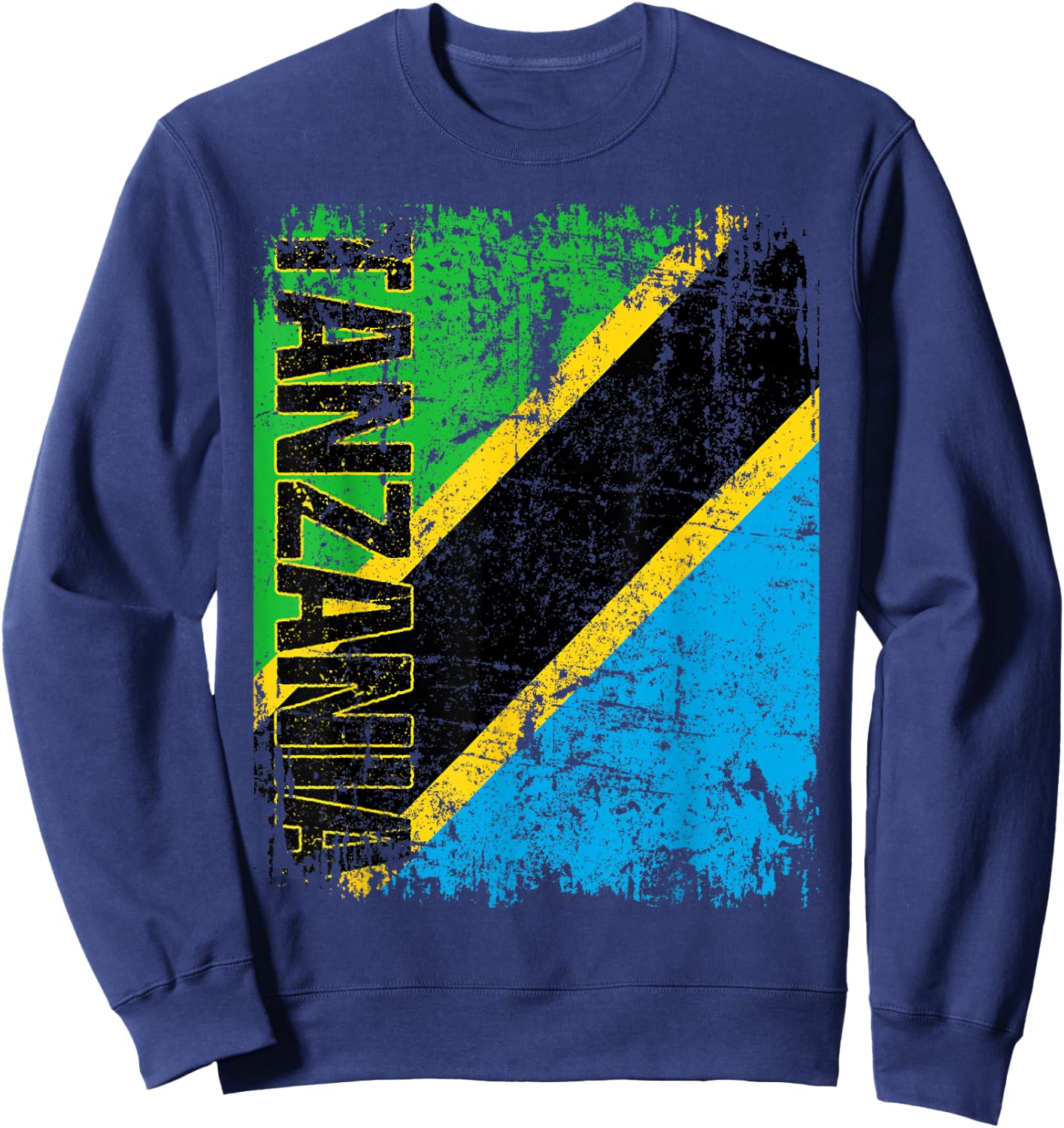 TANZANIA Flag Vintage Distressed TANZANIA Sweatshirt - Sweatshirt | Navy