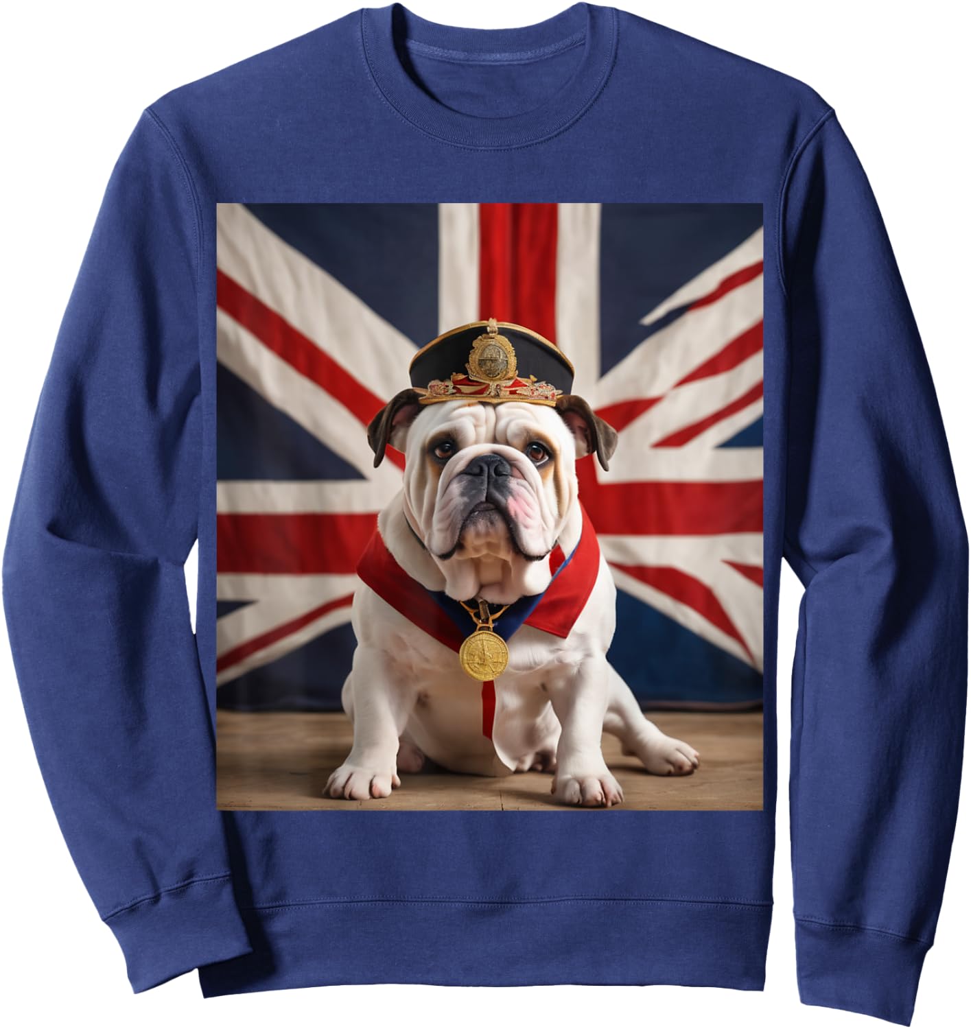 British Bulldog Patriotic Union Jack Men Sweatshirt - Sweatshirt | Navy