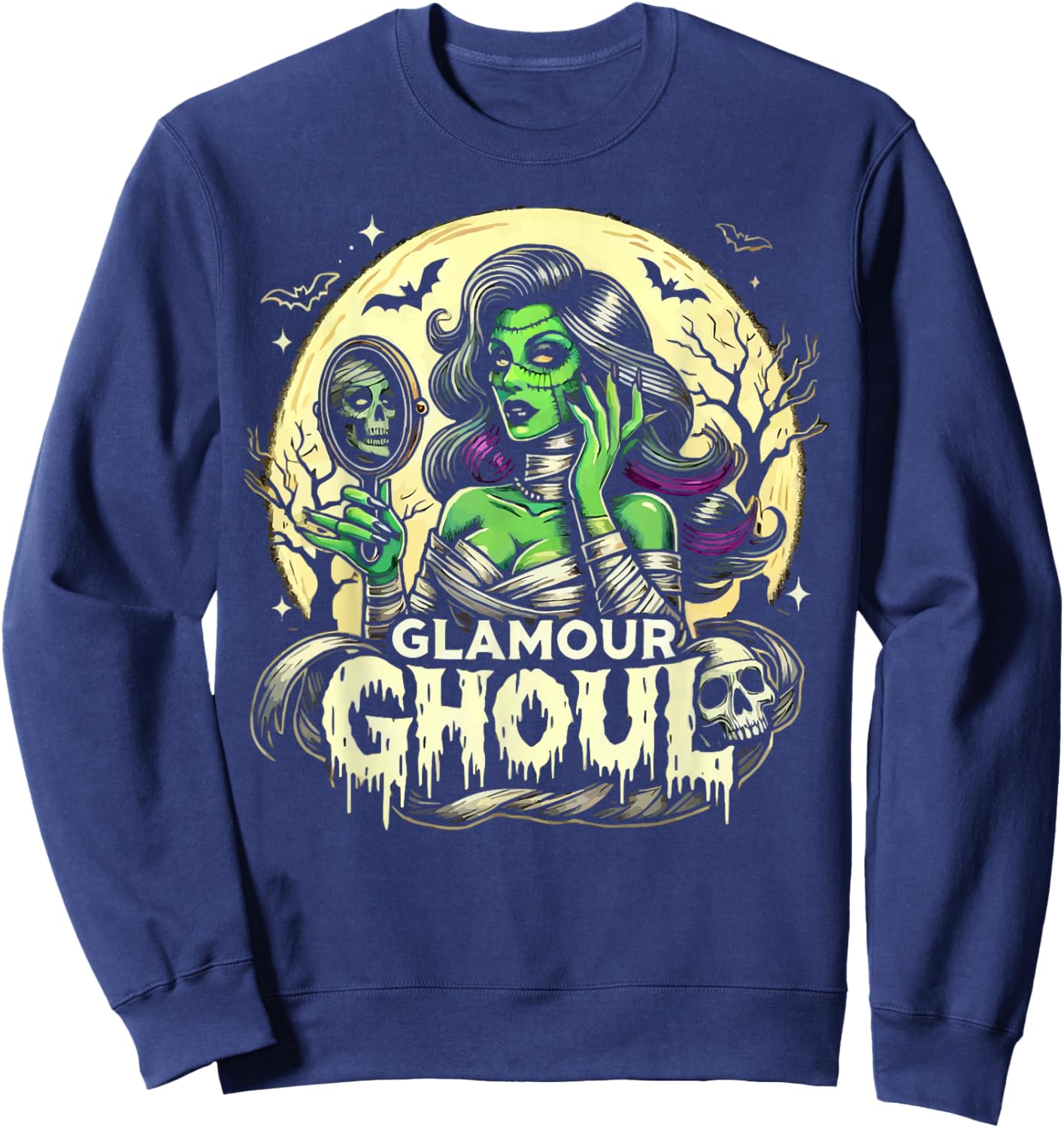 Halloween Ghoul Lover Spooky Ghost Scary Trick Or Treat Sweatshirt - Sweatshirt | Navy