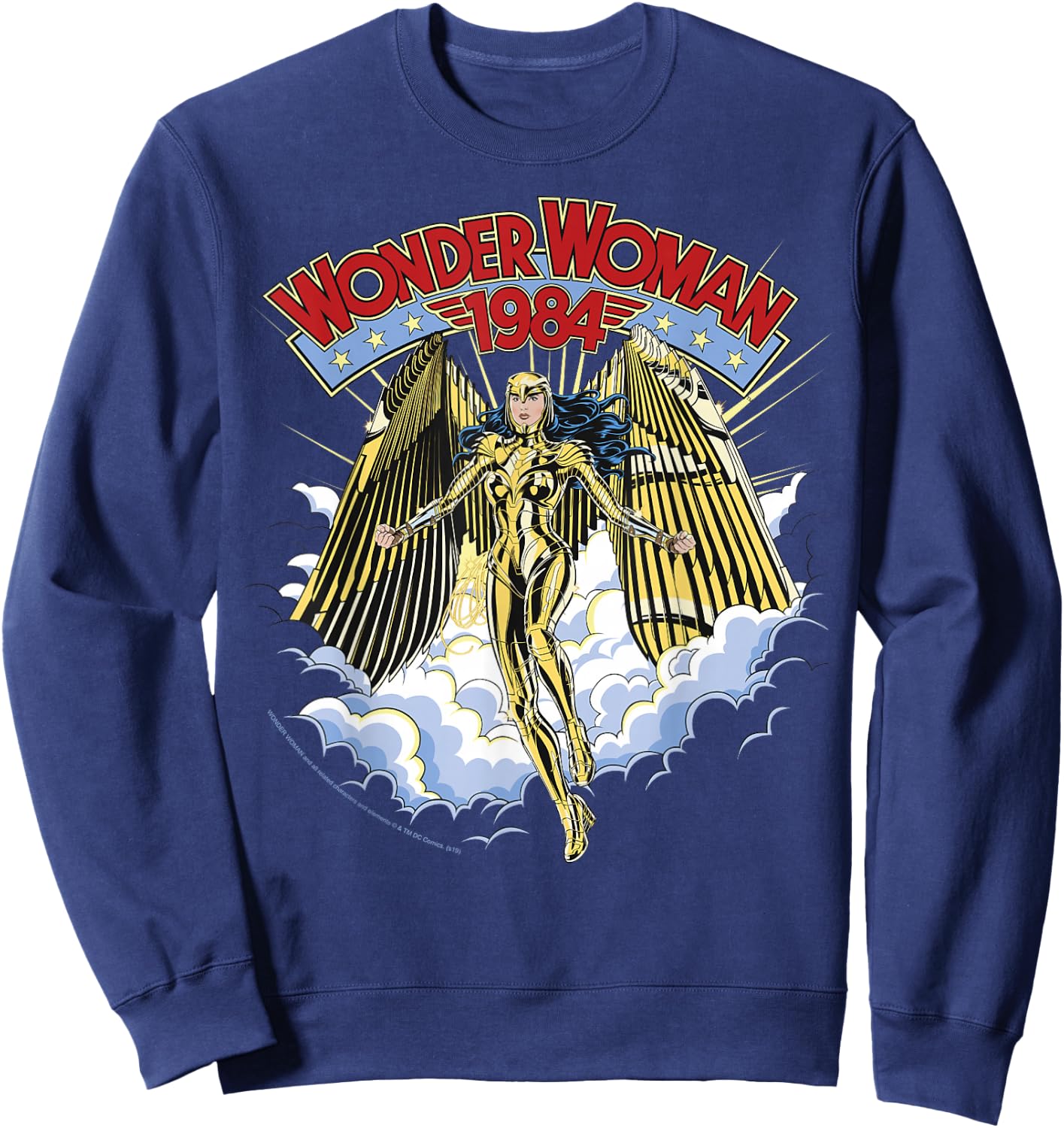DC Comics Wonder Woman 1984 Gold Suit Clouds Portrait Sweatshirt - Sweatshirt | Navy