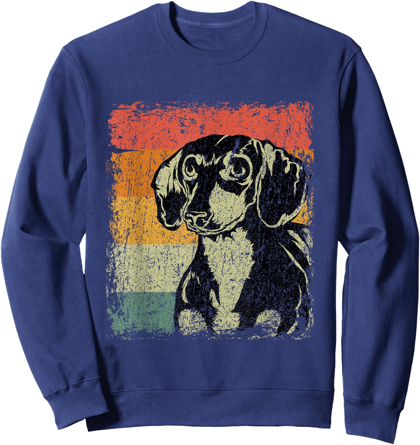 Retro Doxie Wiener Dog Gift Vintage Dachshund Men Women Kids Sweatshirt - Sweatshirt | Navy