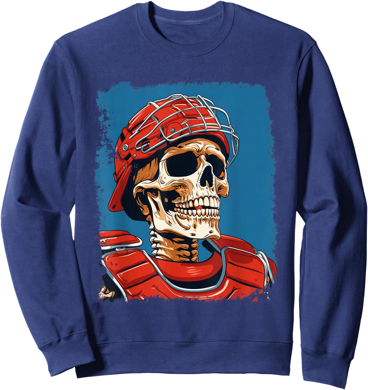 Softball Skeleton Baseball Catcher Sweatshirt - Sweatshirt | Navy