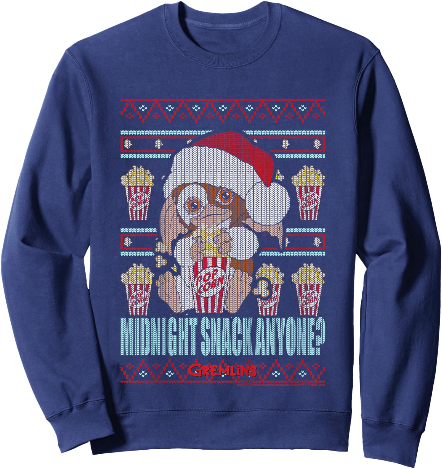 Kids Gremlins Christmas Midnight Snack Anyone Ugly Sweater Sweatshirt - Sweatshirt | Navy