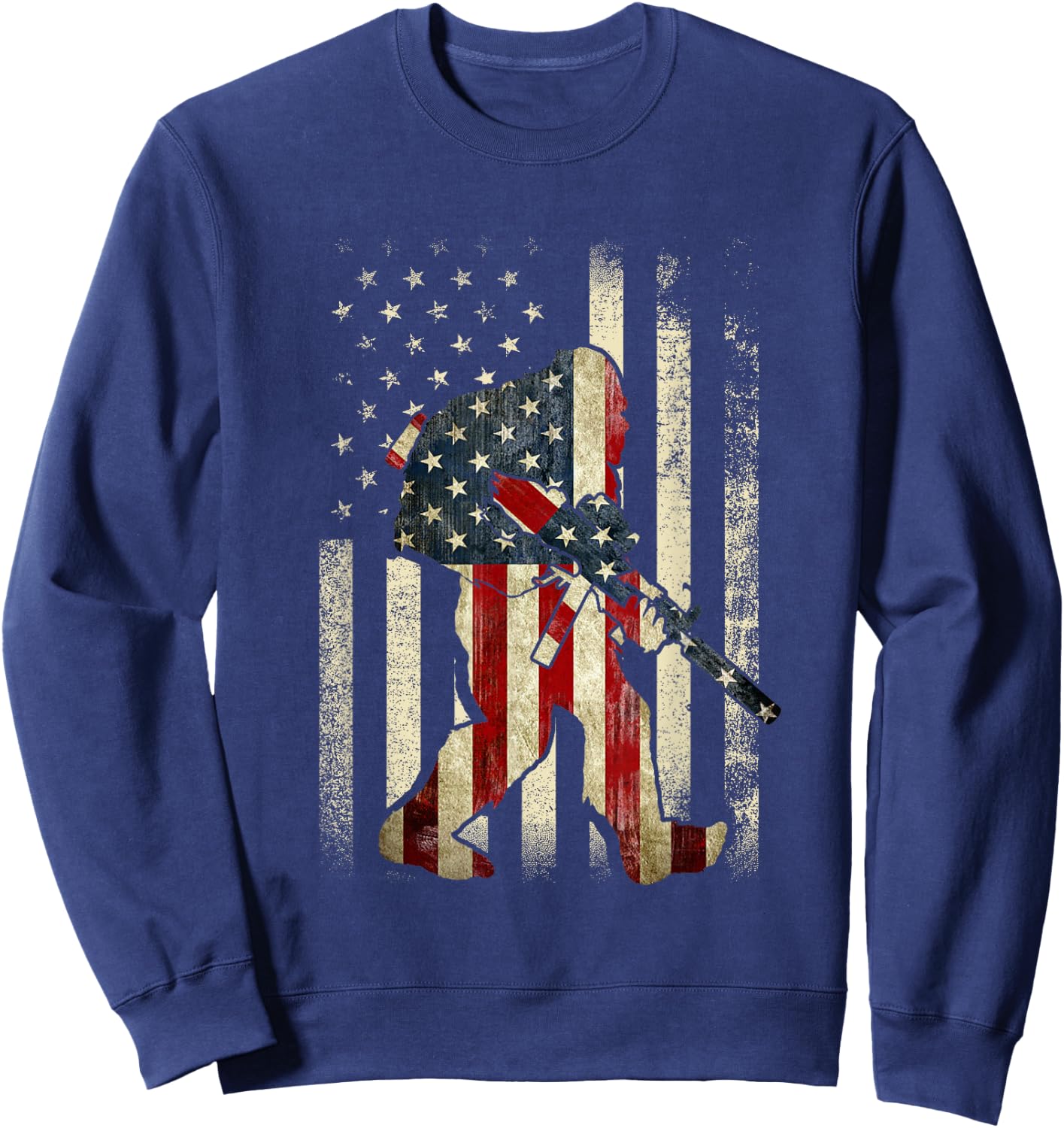 Bigfoot 2nd Amendment Right to Bear Arms Gift Gun Owner Sweatshirt - Sweatshirt | Navy