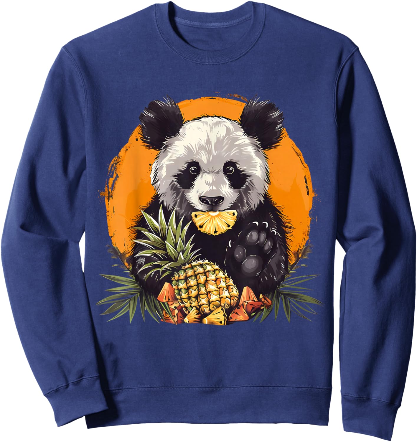 Pineapple Panda Bear Pineapples Fruit Drawing Animal Art Sweatshirt - Sweatshirt | Navy