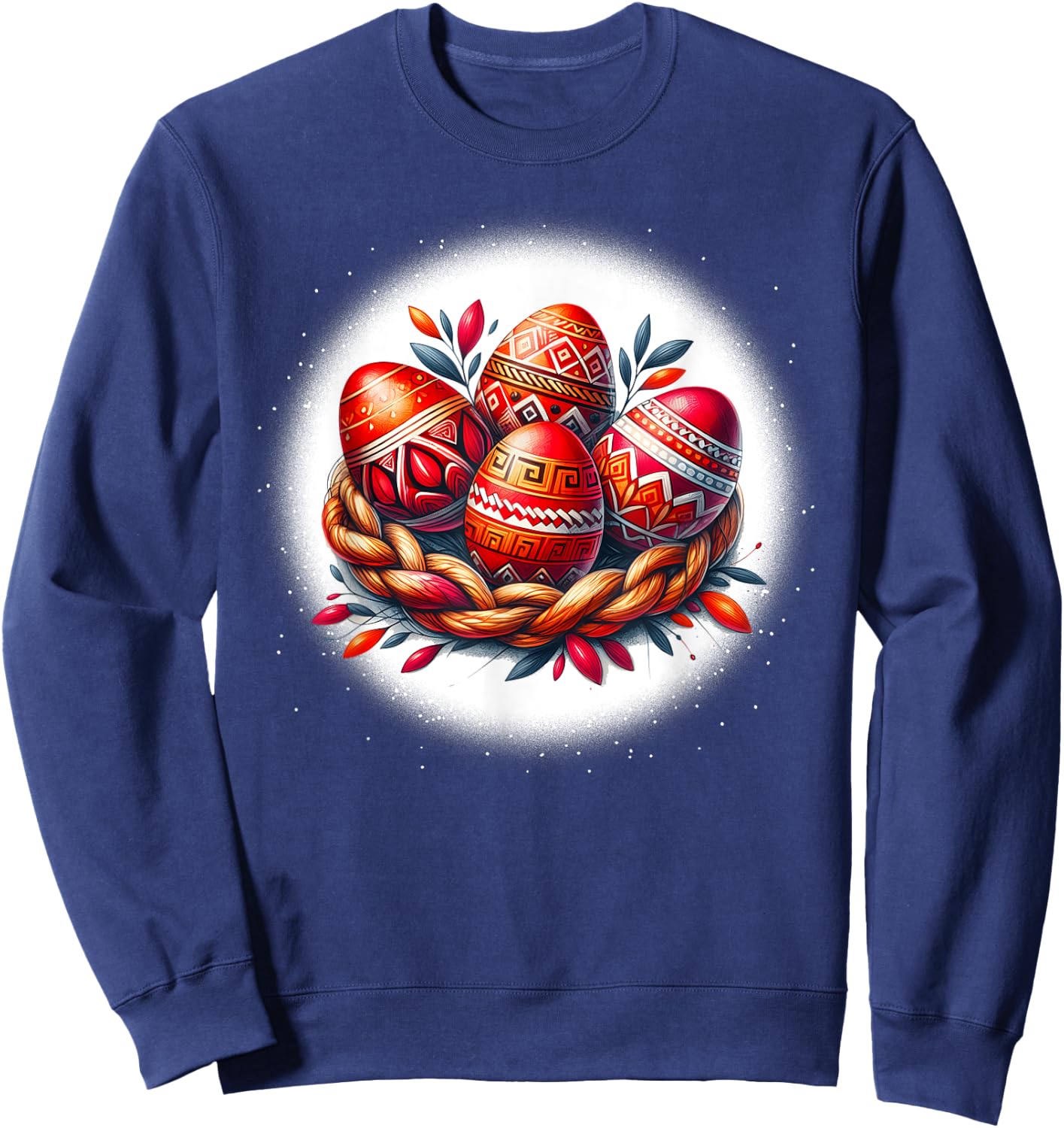 Christ is Risen Greek Russian Eastern Orthodox Pascha Cross Sweatshirt - Sweatshirt | Navy