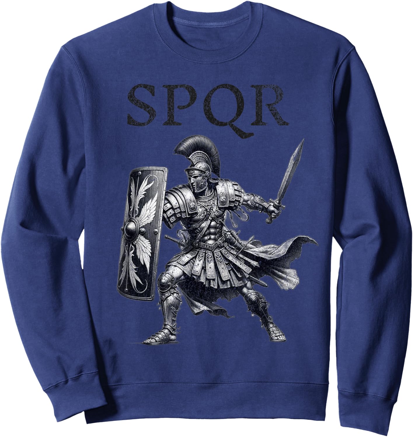 SPQR Roman Empire Gladiator Legion Centurion Soldier Warrior Sweatshirt - Sweatshirt | Navy