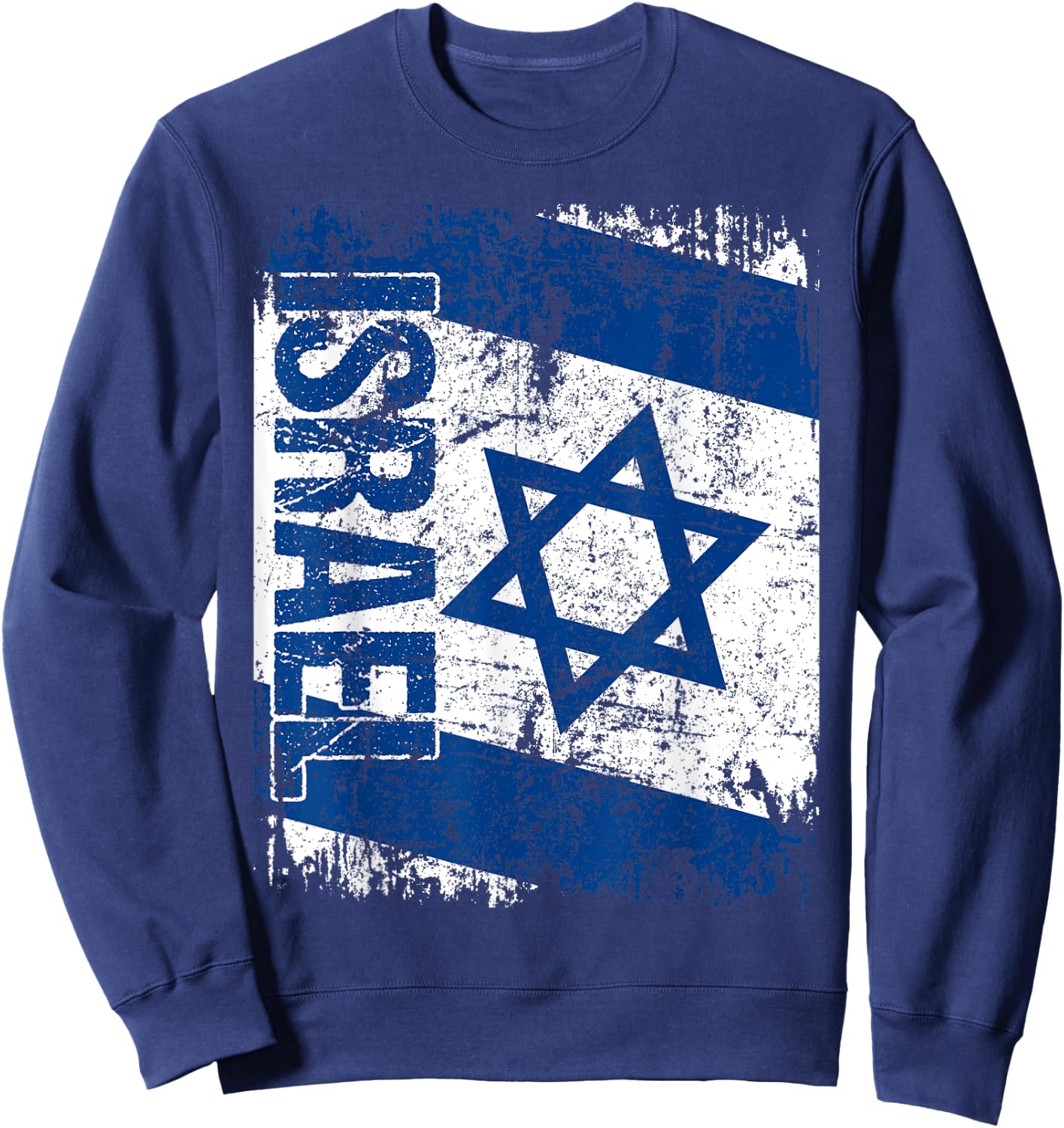 ISRAEL Flag Vintage Distressed ISRAEL Sweatshirt - Sweatshirt | Navy