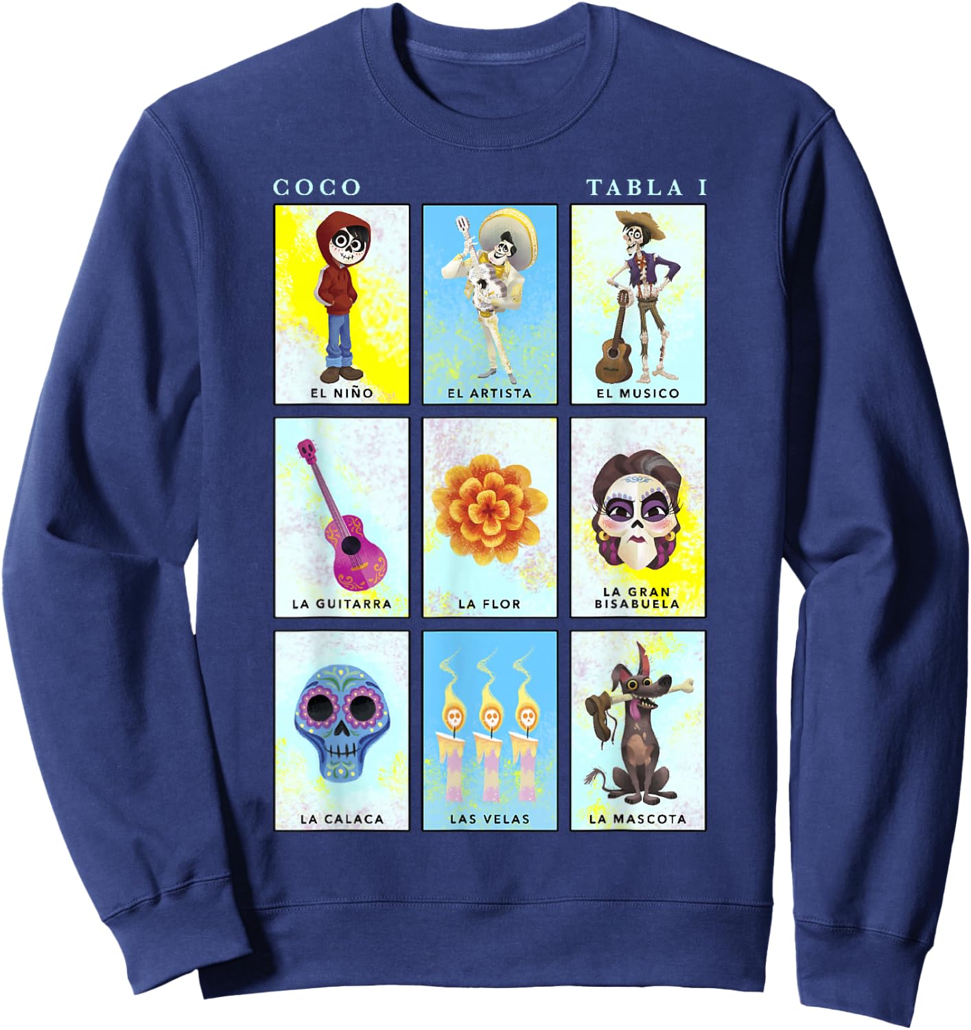 Disney Pixar Coco Group Shot Table 1 Panels Sweatshirt - Sweatshirt | Navy
