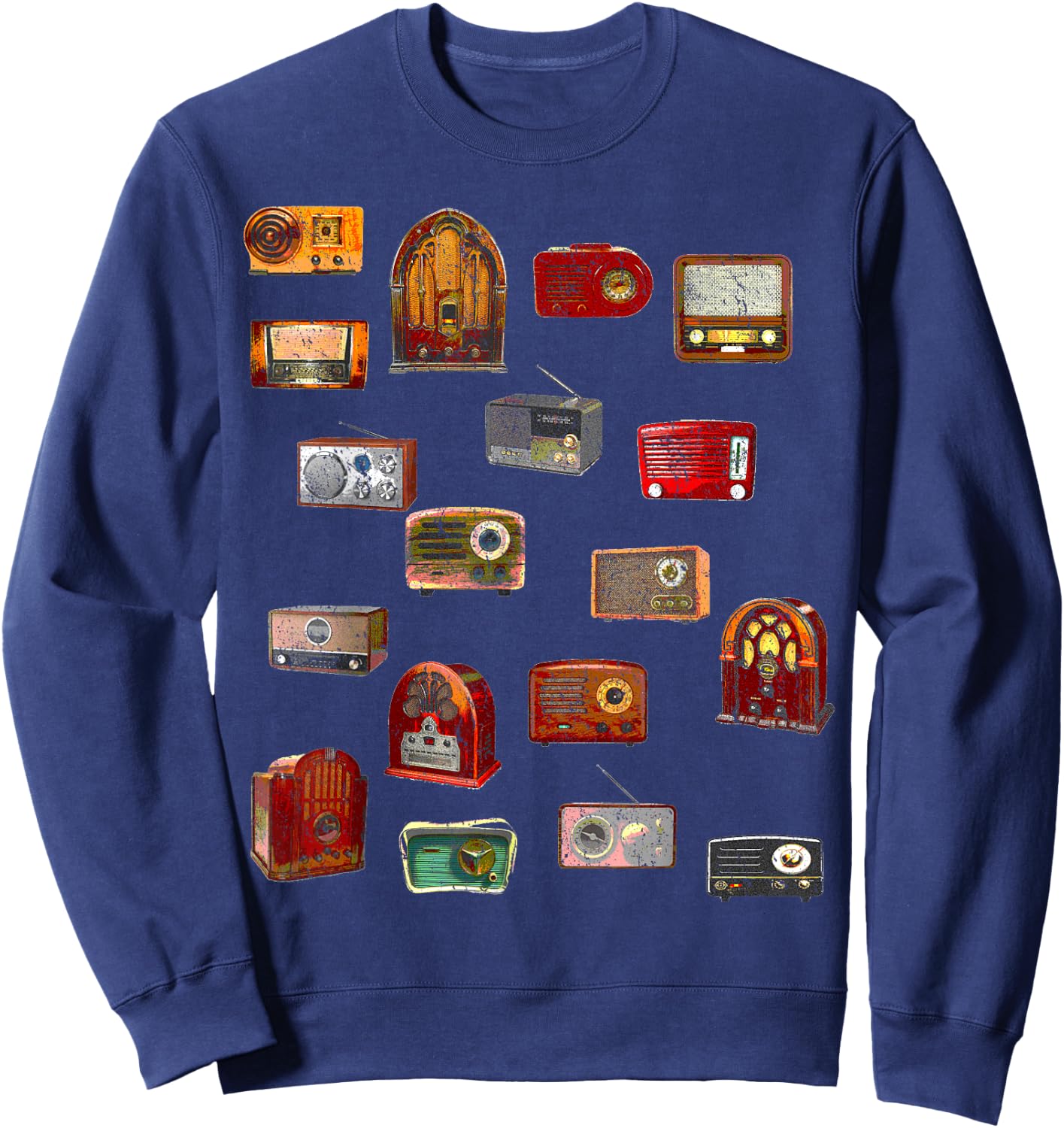 Funny Sheldon Nerdy Vintage Retro Antique Radio Geek Gift Sweatshirt - Sweatshirt | Navy