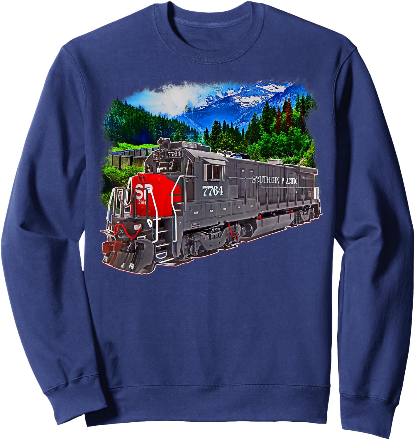 Southern Pacific Engine Train Sweatshirt - Sweatshirt | Navy