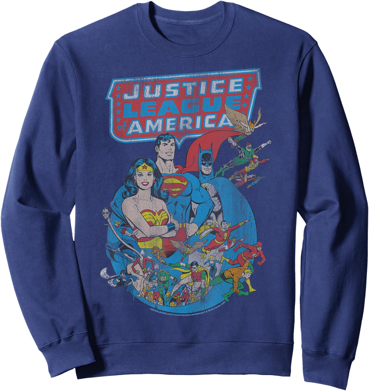 DC Comics Justice League Retro Poster Sweatshirt - Sweatshirt | Navy