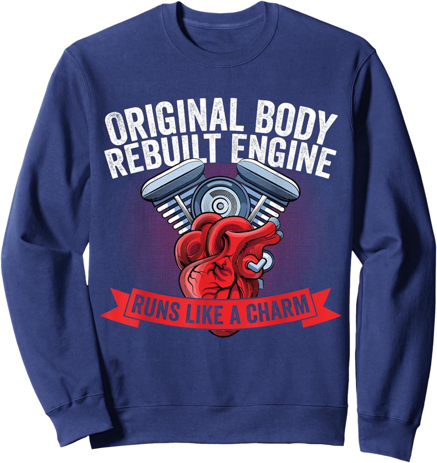 Funny Open Heart Surgery Recovery Survivor Men Women Sweatshirt - Sweatshirt | Navy