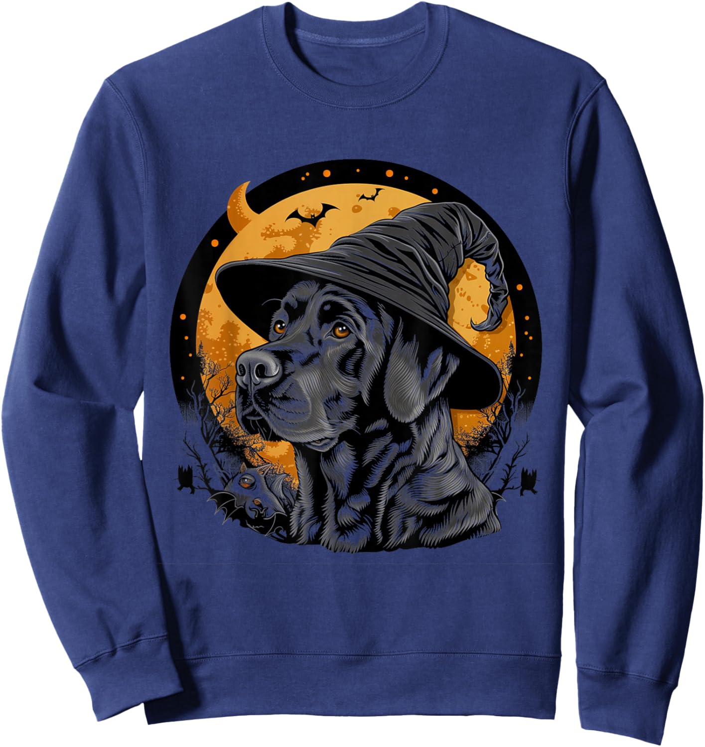 Labrador Halloween Funny Cute Dog Black Lab Mom Wizard Witch Sweatshirt - Sweatshirt | Navy