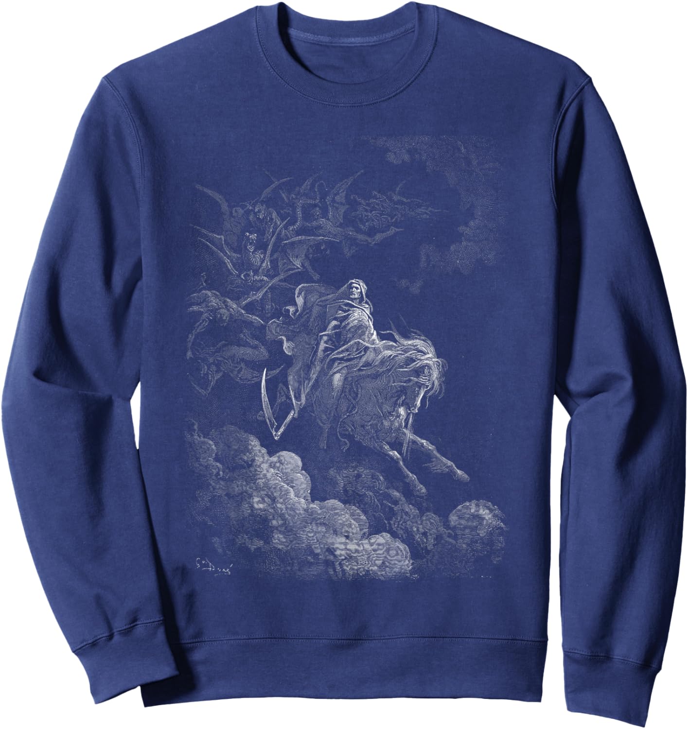 Gustave Doré - Death On The Pale Horse - Grim Reaper - 1865 Sweatshirt - Sweatshirt | Navy