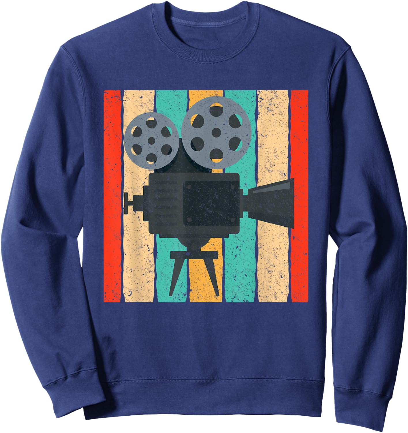 Vintage Cinema Camera Retro Movie Projector Sweatshirt - Sweatshirt | Navy