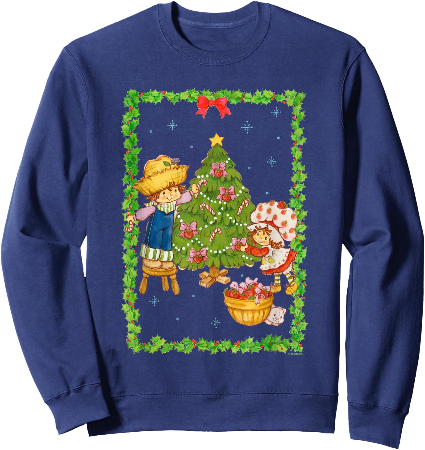 Strawberry Shortcake Huckleberry Pie Christmas Tree Poster Sweatshirt - Sweatshirt | Navy