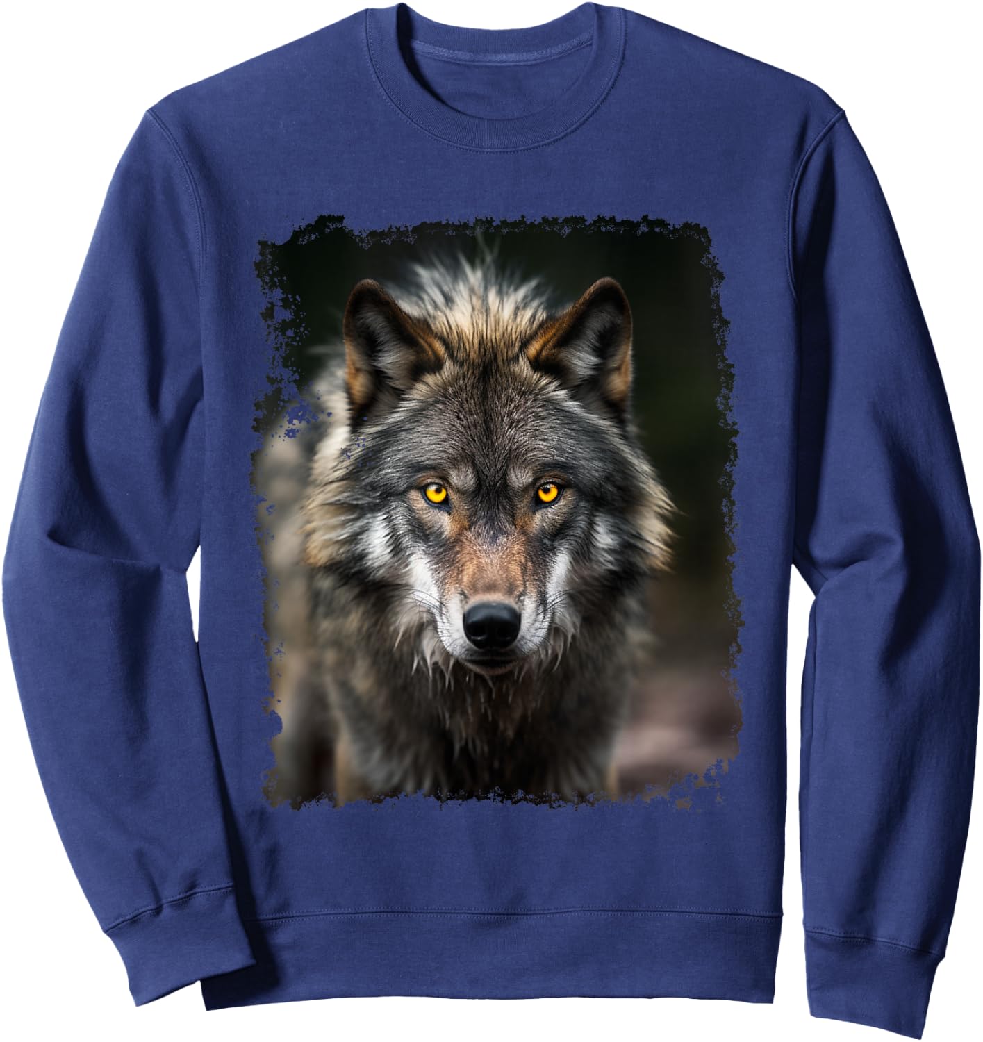 Noah&Friends Vintage Wolf , Black, Small, Short Sleeve Sweatshirt - Sweatshirt | Navy