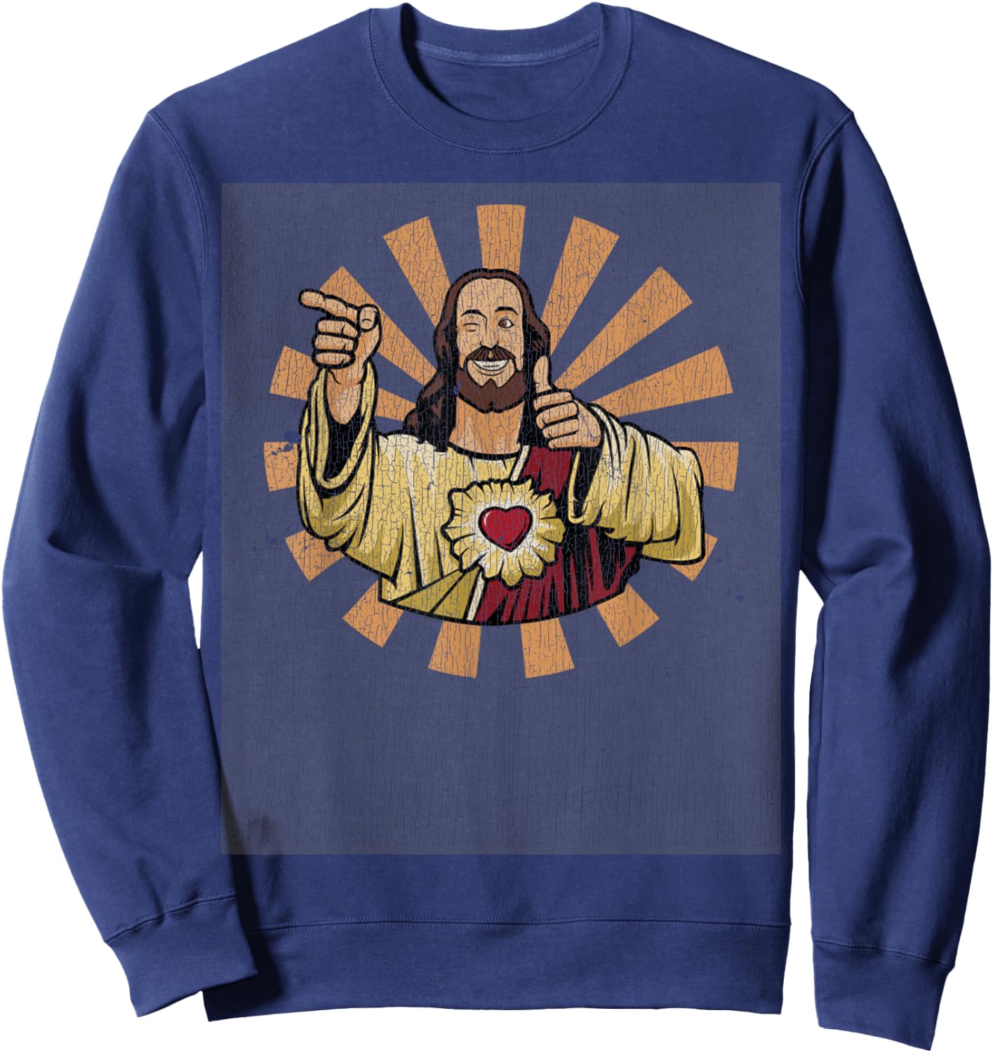 Vintage Buddy a Christ Christmas Jesus Sweatshirt - Sweatshirt | Navy