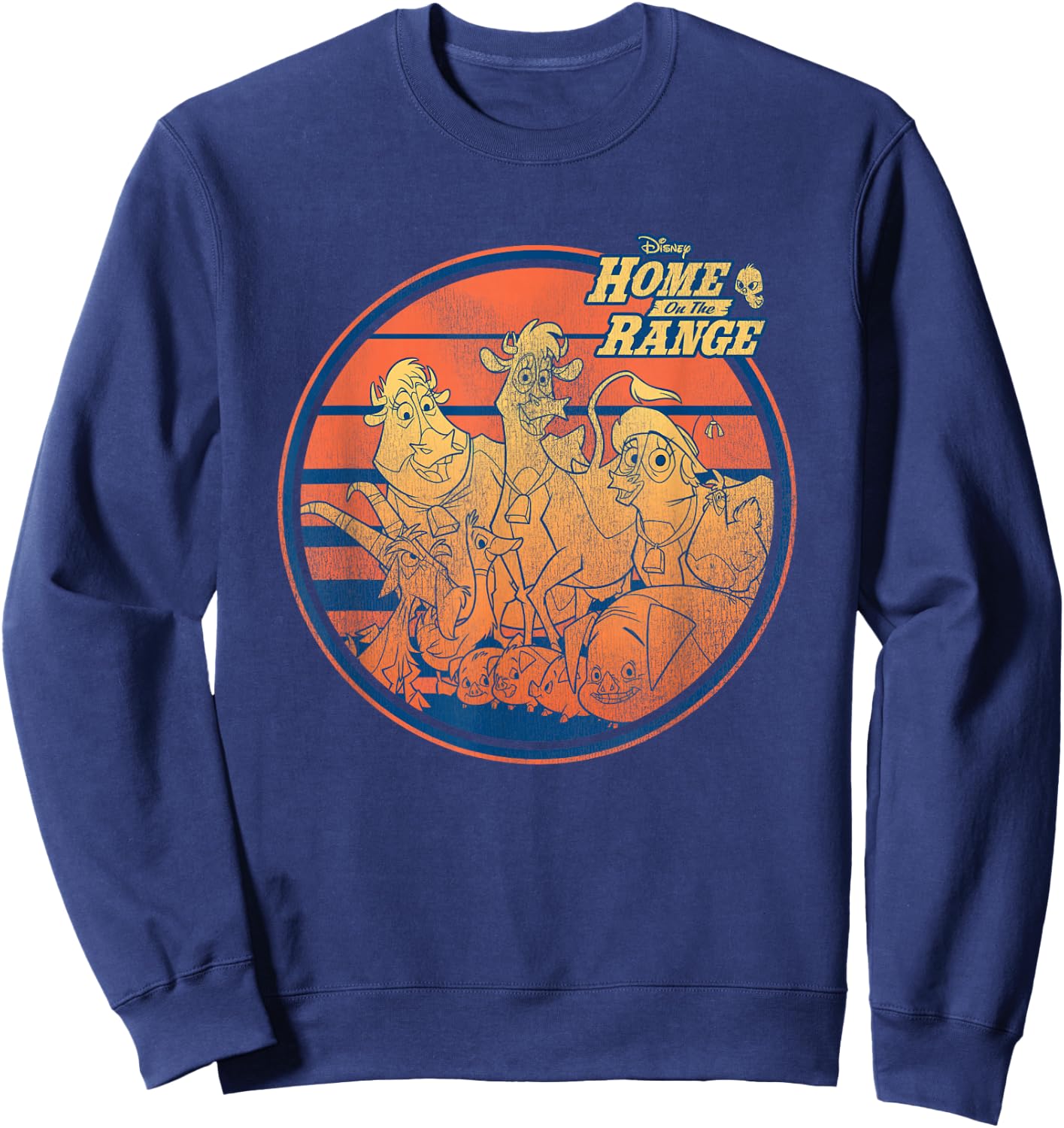 Disney Home on the Range Characters Retro Stripes Sweatshirt - Sweatshirt | Navy