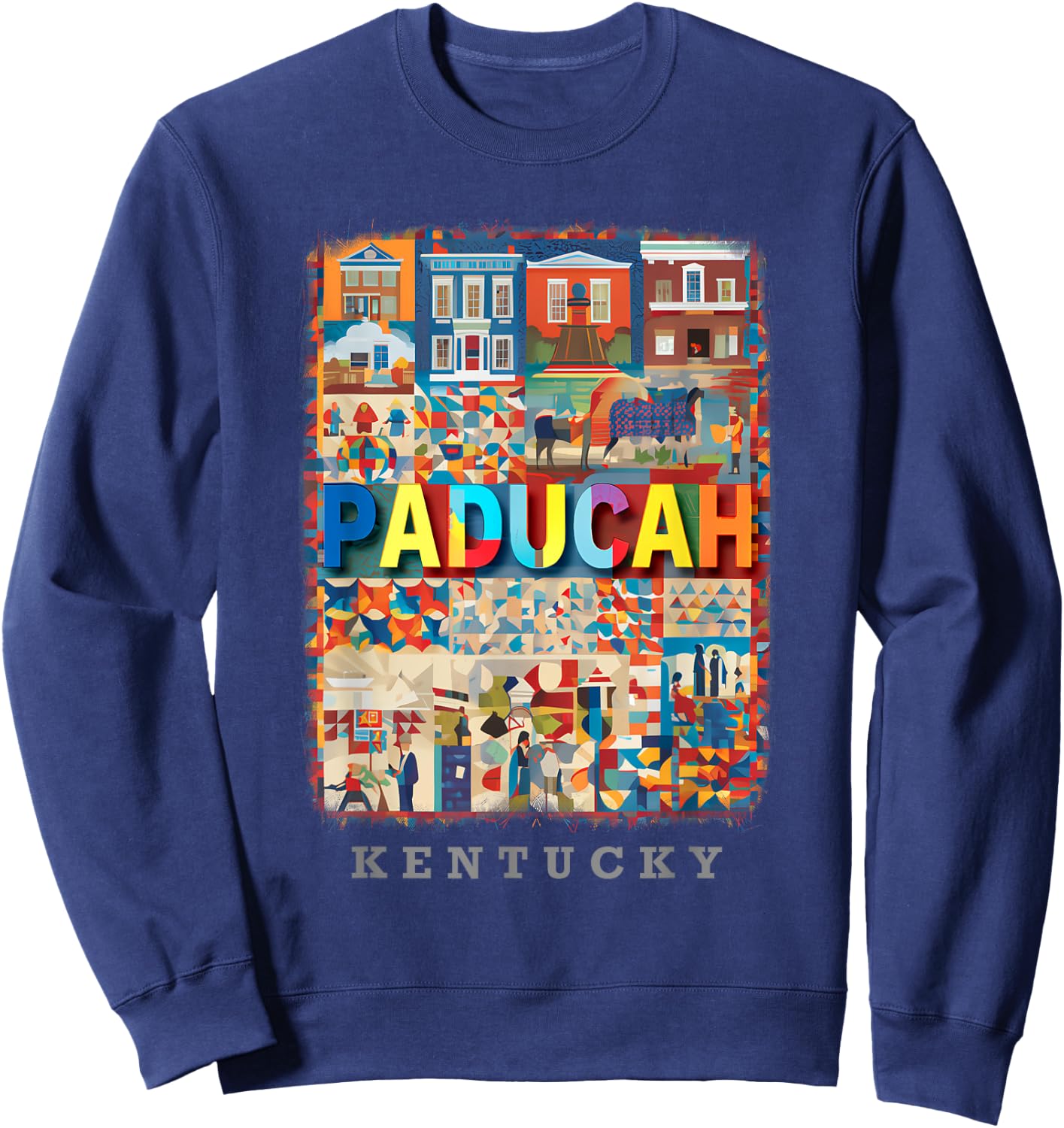 Paducah Kentucky KY Quilt City SD824 Sweatshirt - Sweatshirt | Navy